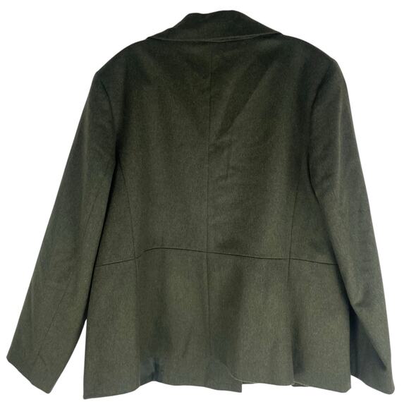 Talbots Brushed Italian Wool Double Breasted Jacket Coat Green Size 16 - Picture 7 of 10